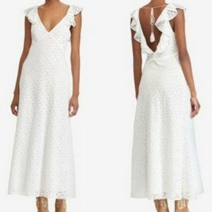 Polo Ralph Lauren Eyelet Cotton Open-Back Dress Size 12 NWT